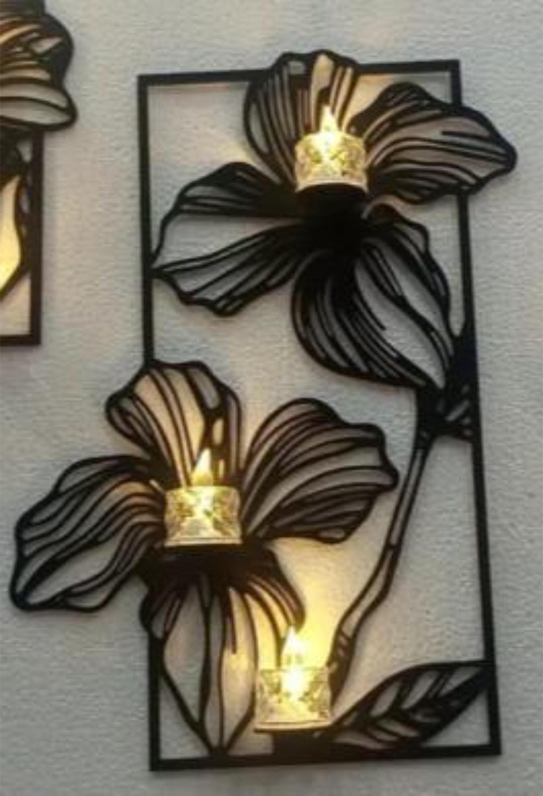 Element black flower wall decor 3 pcs set